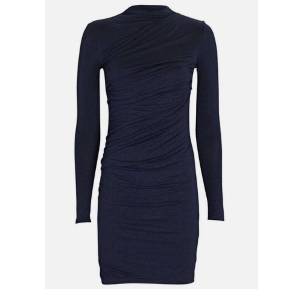 Enza Costa ruched navy metallic dress